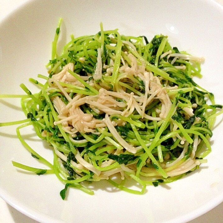 簡単中華！シャキシャキ豆苗エノキ炒め☆